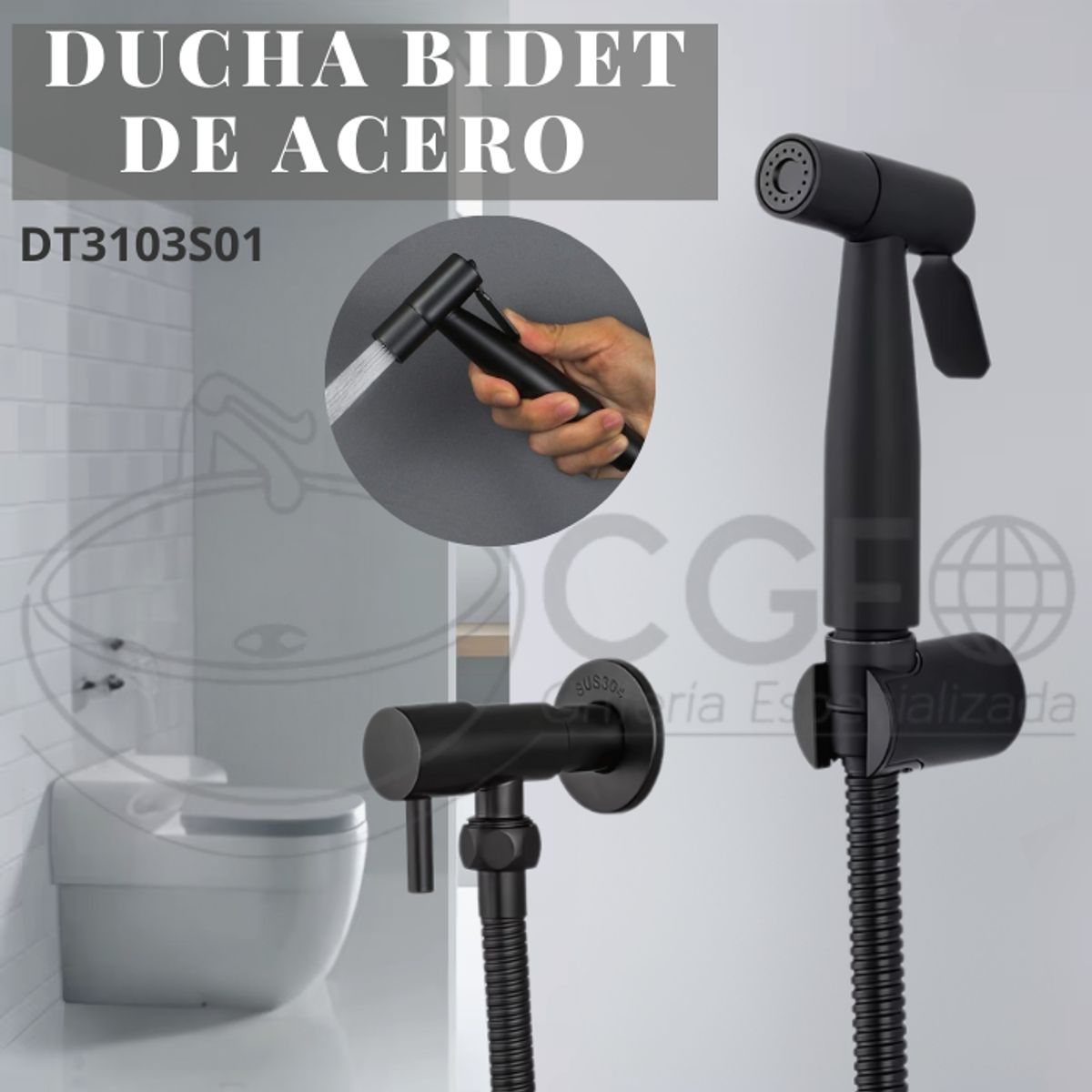 XM - LLAVE DE DUCHA BIDET NEGRO  DT3103S01
