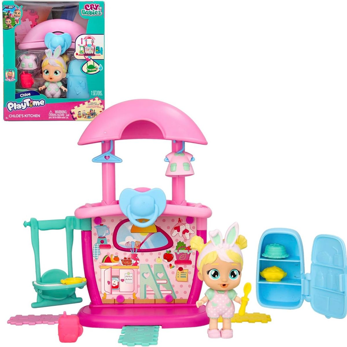 CRY BABIES - Cry Babies Playtime Chloe - Juego de Cocina con Muñeca Coleccionable