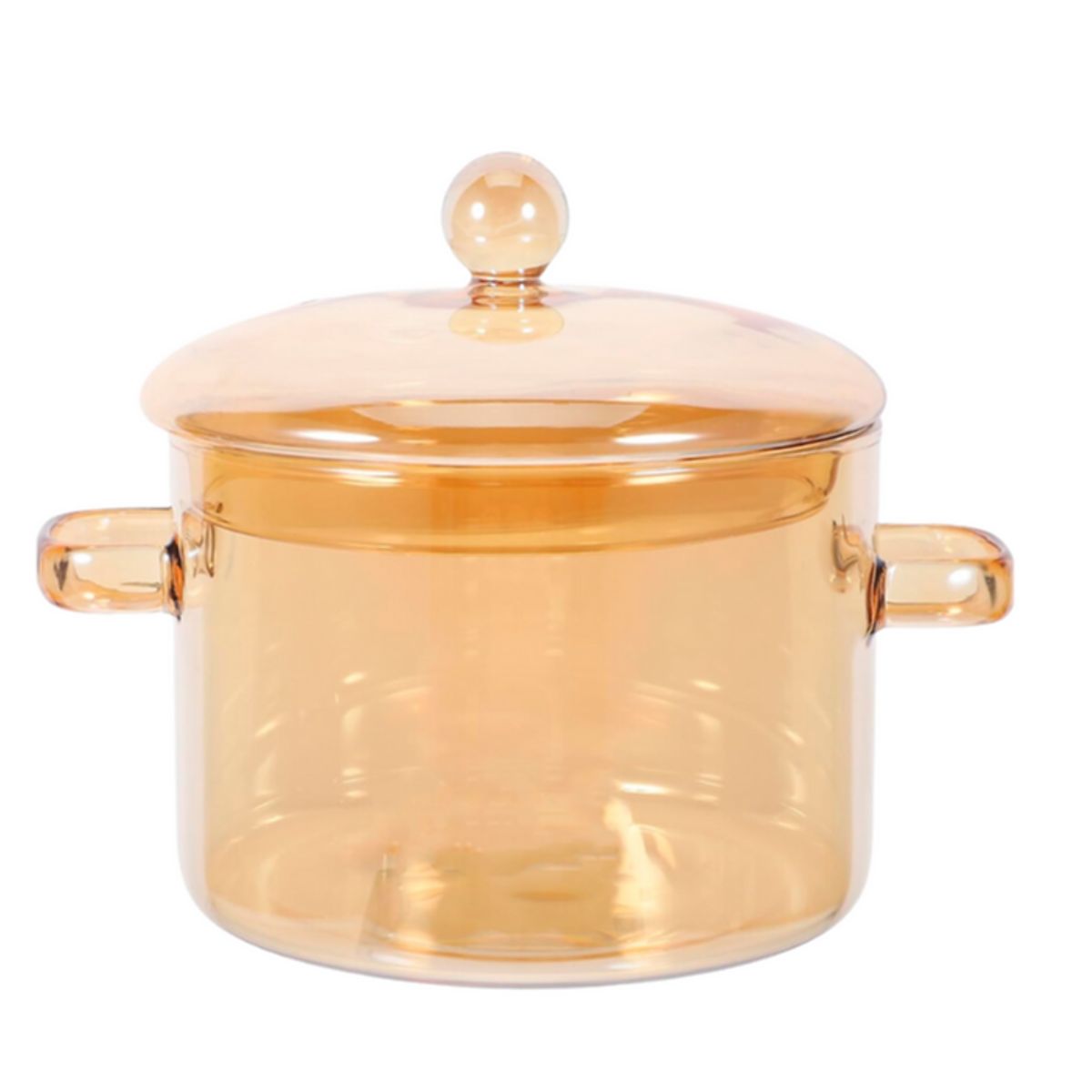 GENERICO - Olla de Vidrio Borosilicato Dorado Resistente al Fuego 1.5 L