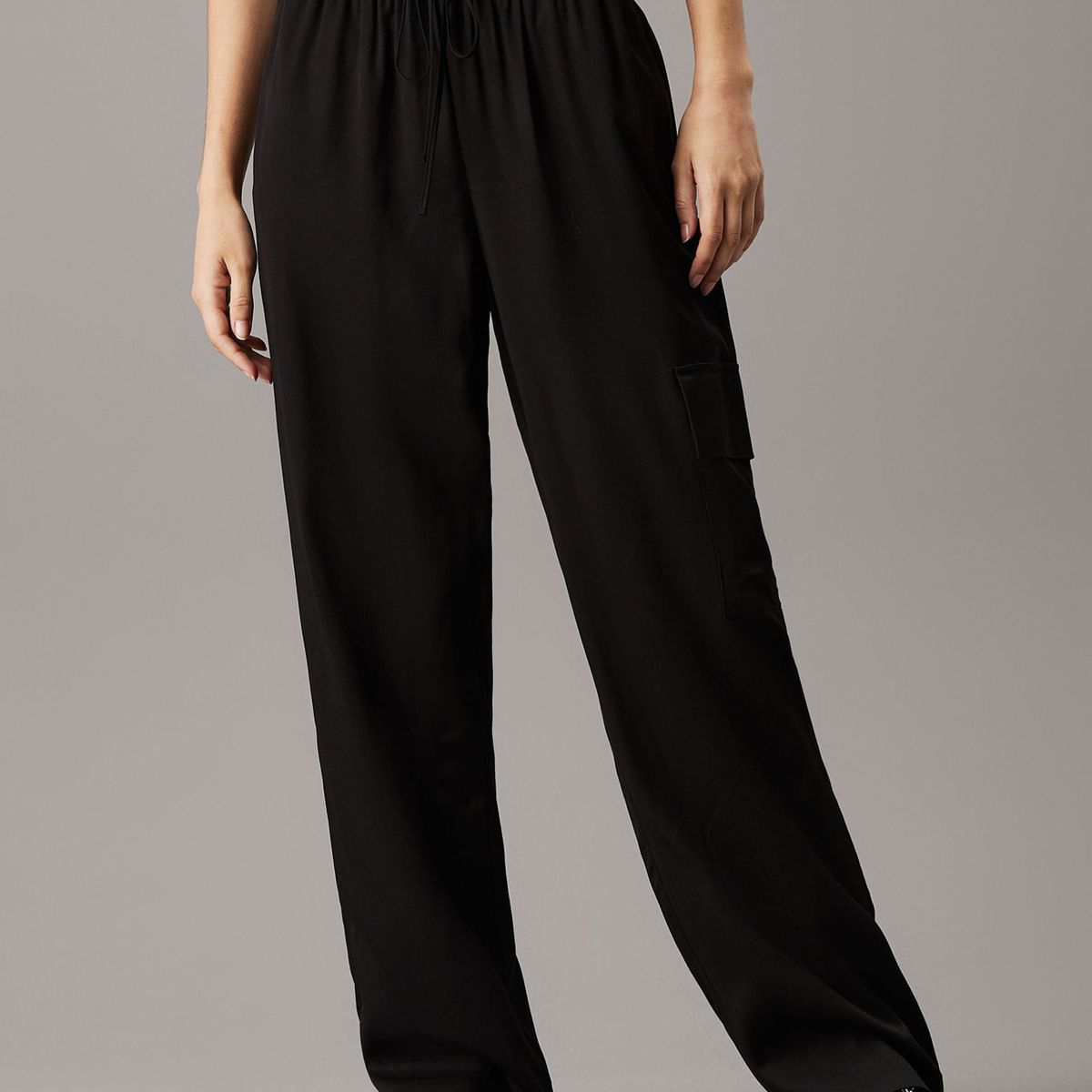 CALVIN KLEIN - PANTALON VISCOSE SATIN UTILITY PANT