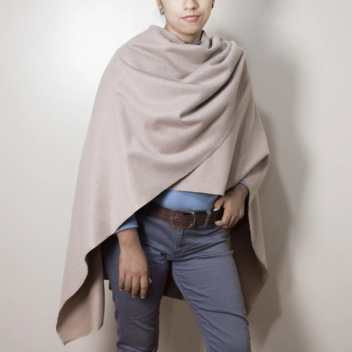 GENERICO - PONCHO ABRIGO SIN MANGAS ELEGANTE REVERSIBLE