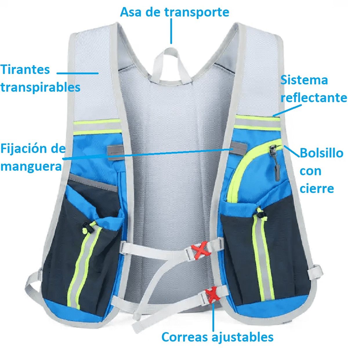GENERICO - Mochila Chaleco De Hidratación 5L Deportes Running Más Bolsa De Agua
