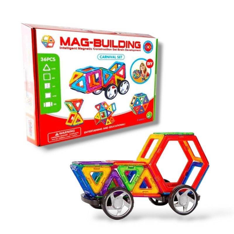 GENERICO - Bloques de construcción imantados - Figuras geométricas magnéticas 36 pcs