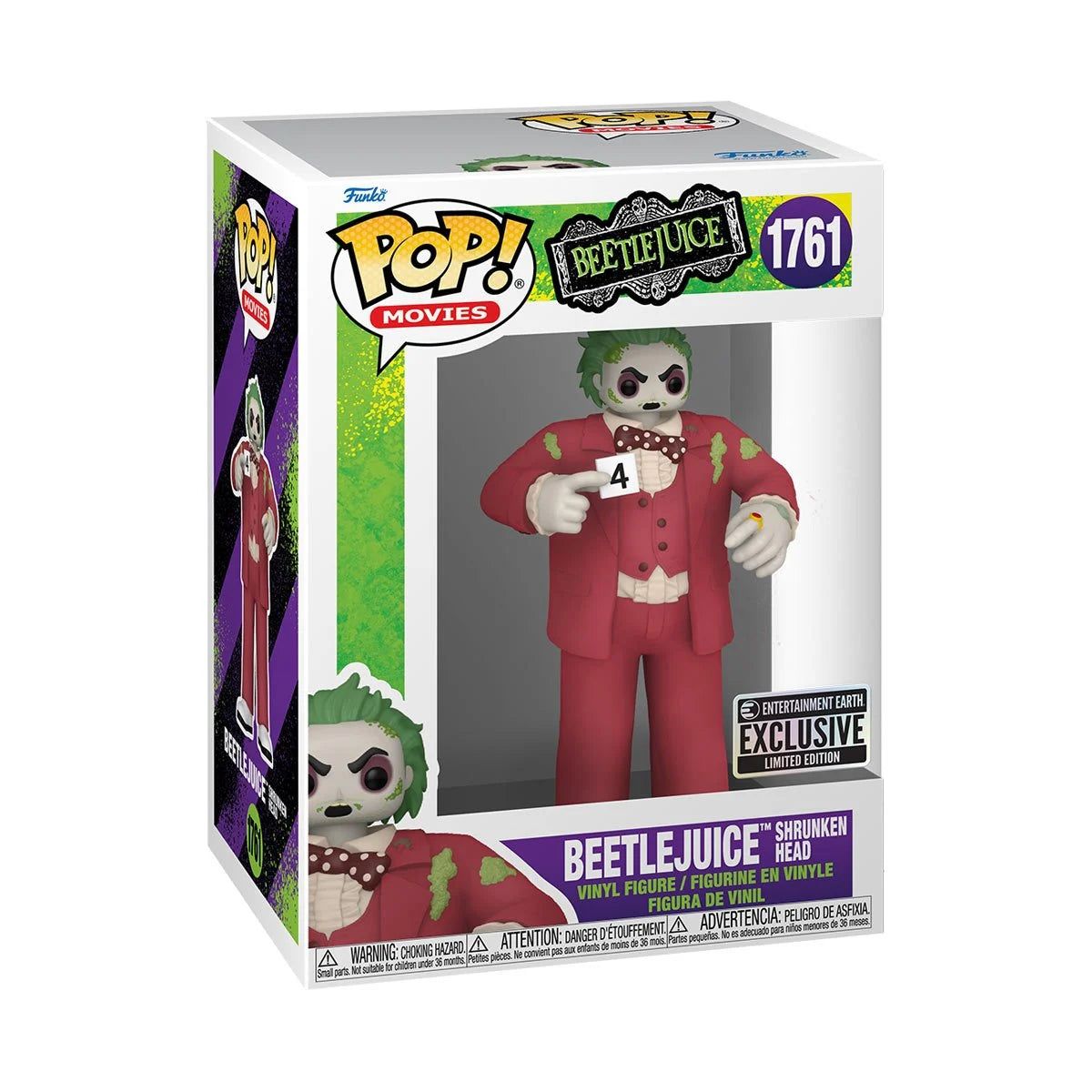 FUNKO - Funko Pop Movies Beetlejuice - Shrunken Head 1761 Entertainment Earth Exclusive