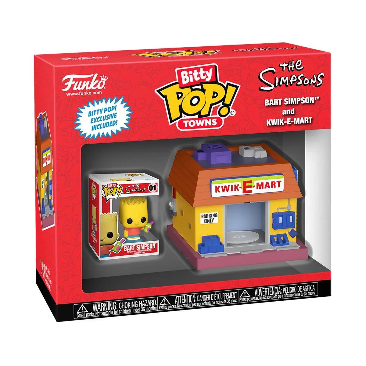FUNKO - Funko BITTY Pop The Simpsons Bart Simpson and Kwik-E-Mart Town