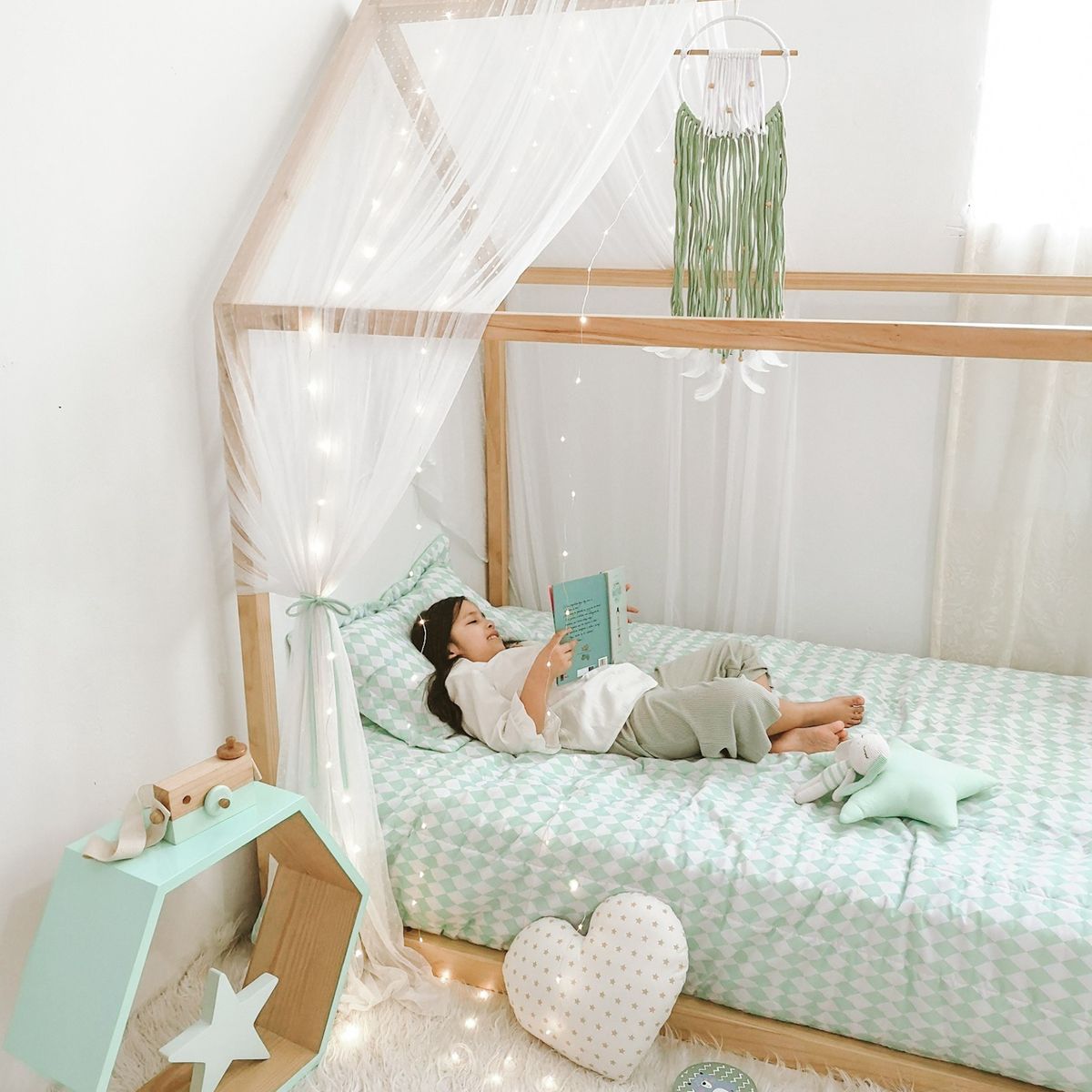 GENERICO - Cama Casita Montessori 1.5 Plazas