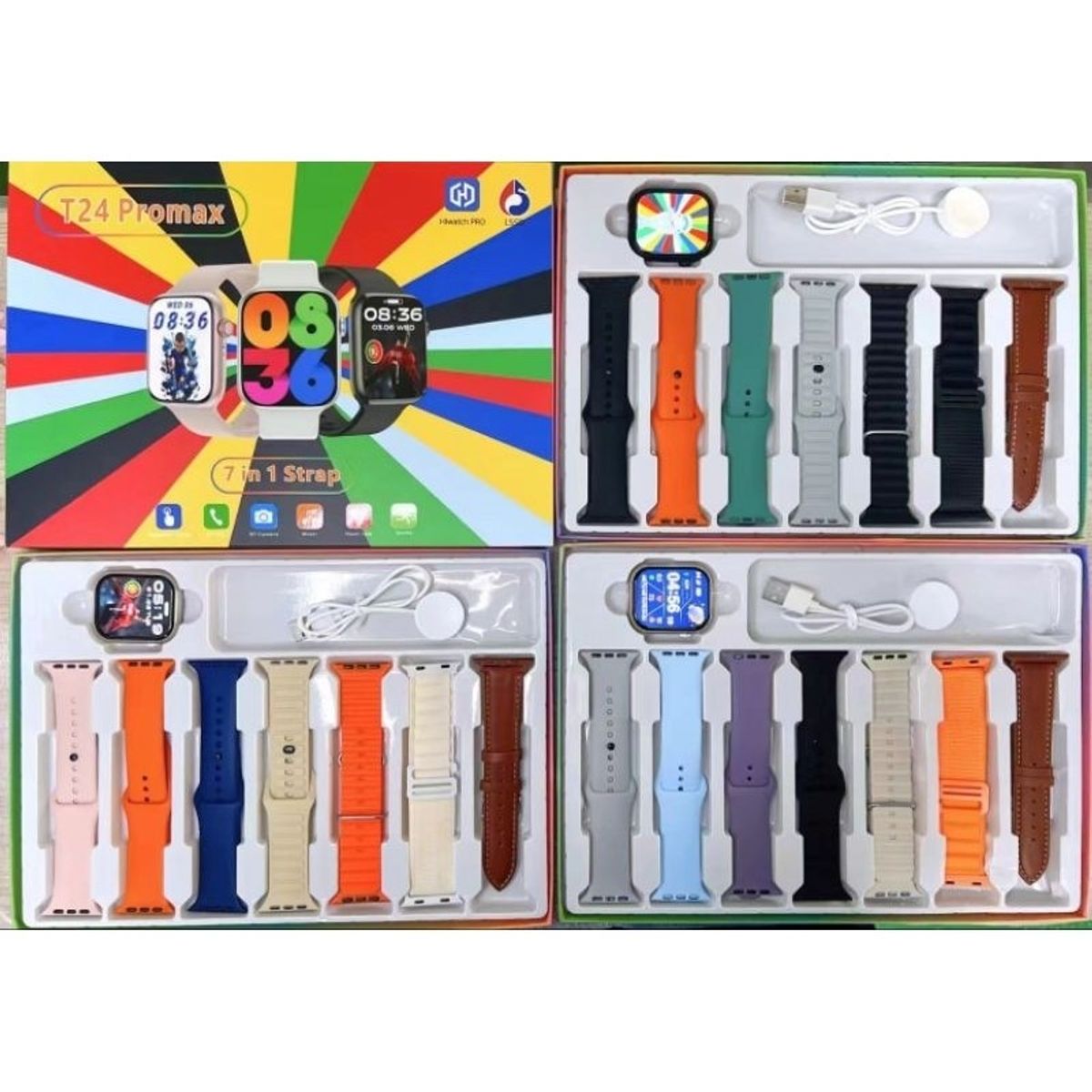 GENERICO - Smartwatch T24 Pro Max Serie 10 - 7 Correas