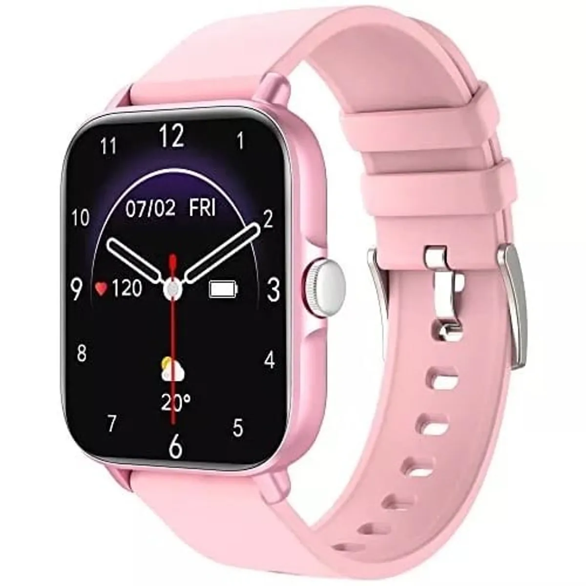 GENERICO - Smartwatch A58 PLUS con accesorios dorados, 7 en 1 para mujer Rosado