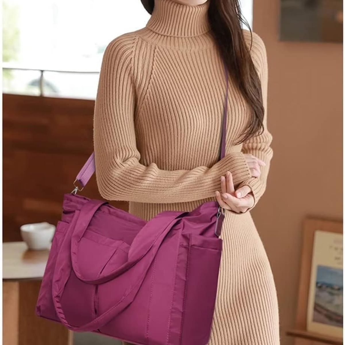 GENERICO - Bolso Impermeable Tote Bag XL Gran Capacidad - Morado