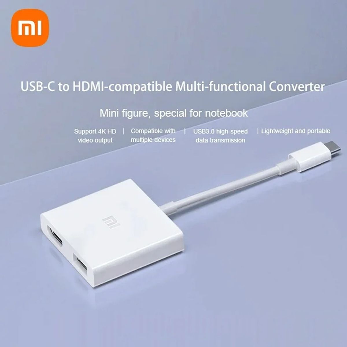 XIAOMI - Adaptador de ordenador Xiaomi USB-C  a USB 3.0/compatible con HDMI