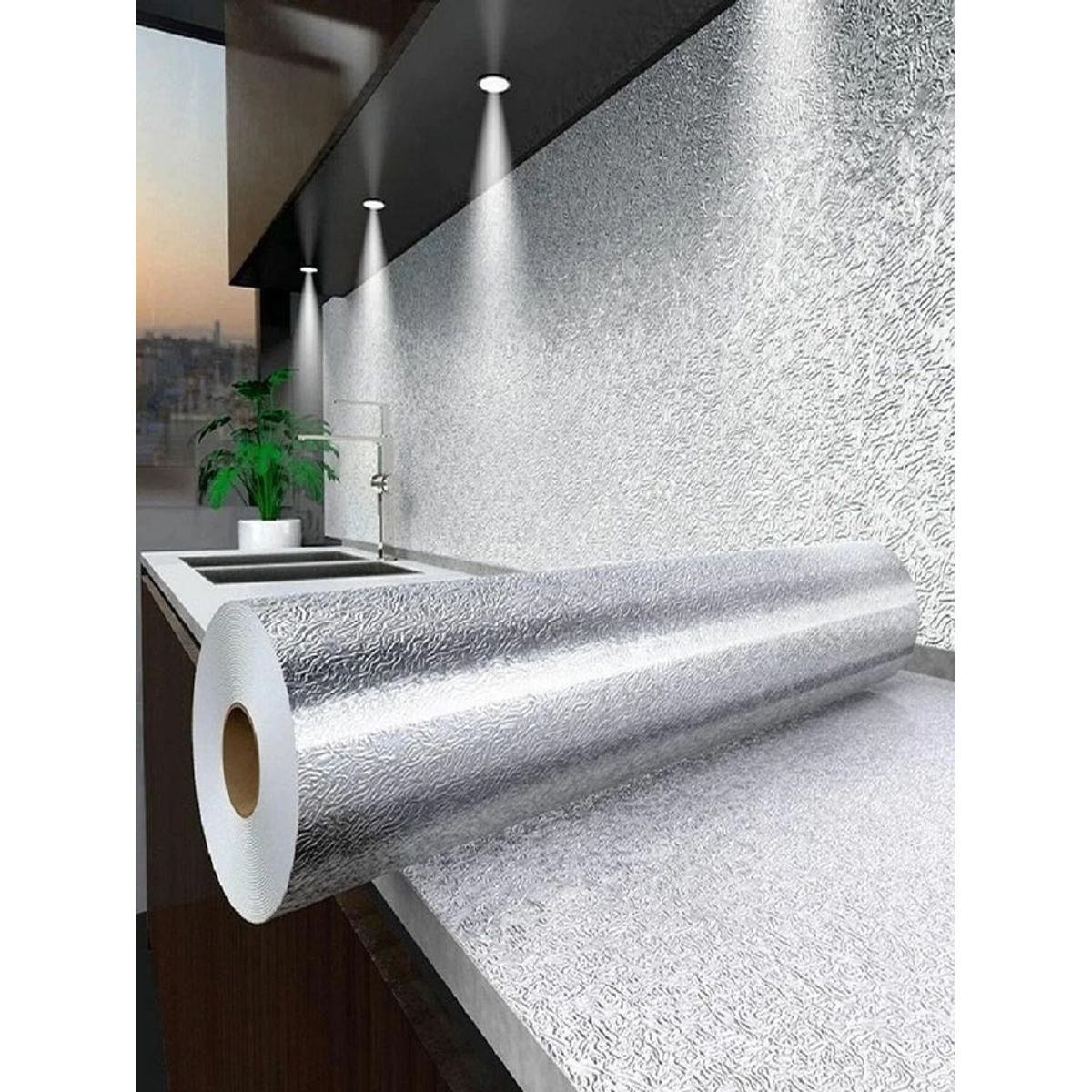 GENERICO - Pack x6 Papel Aluminio Adhesivo Para Protección Superficies 60cmx2m