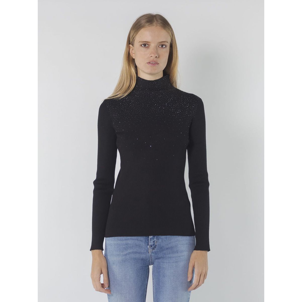 CALVIN KLEIN - SWEATER STUDED MOCK NECK