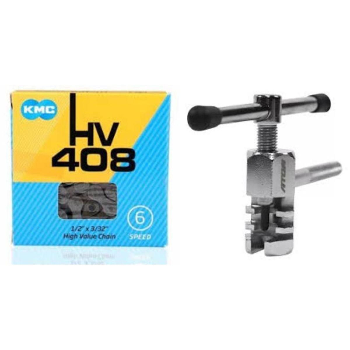 SHIMANO - CADENA DE ARRASTRE KMC + TRONCHACADENA PARA BICICLETA