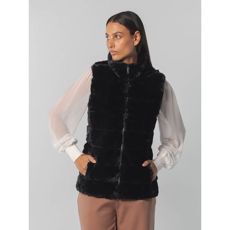 CALVIN KLEIN - CHALECO FAUX FUR ZIP UP VEST