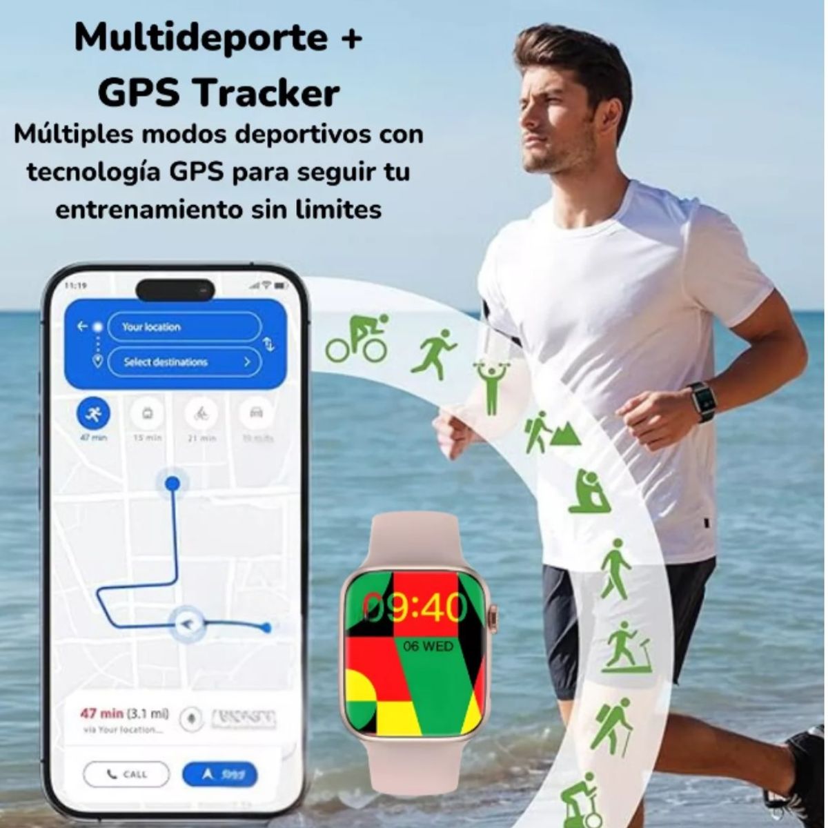 GENERICO - Smartwatch W29 Pro Rosado