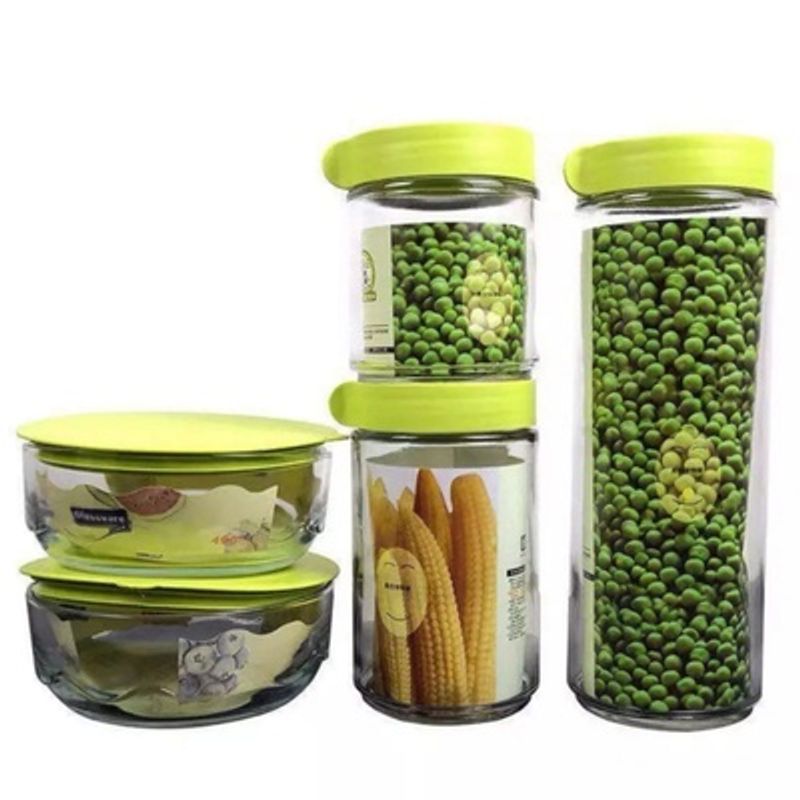 GENERICO - Set De 5 Frascos Multifuncionales De Vidrio Para Hogar