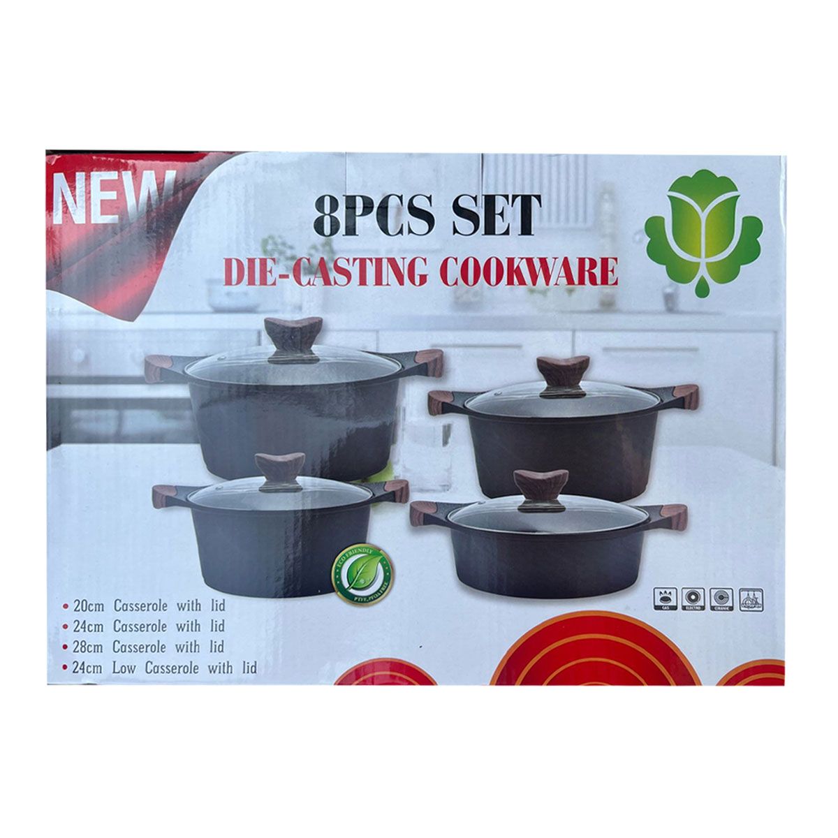 GENERICO - Set De 8 Piezas Ollas De Granito Keep Granite Antiadherente