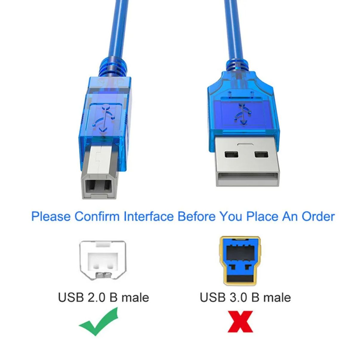 GENERICO - Cable Para Impresora Escaner Usb 2.0 3 Metros