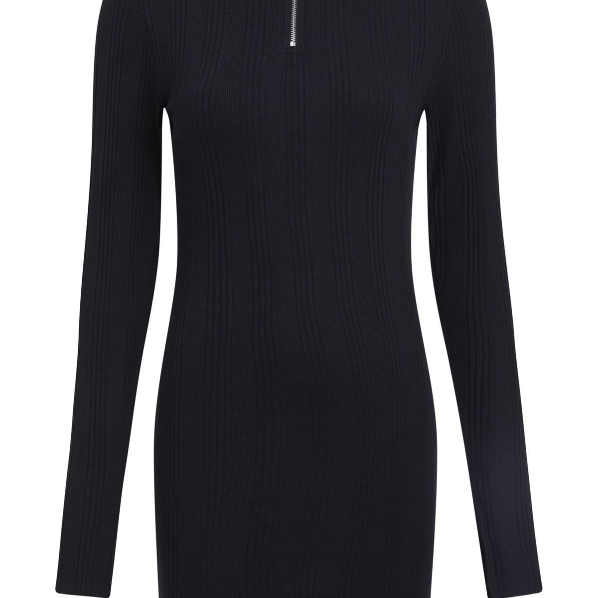 CALVIN KLEIN - VESTIDO VARIEGTAED RIB HALF ZIP LS DRE