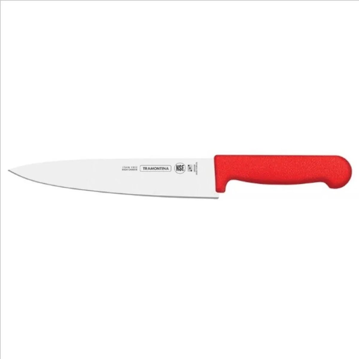 TRAMONTINA - CUCHILLO TRAMONTINA CARNICERO 8 PULGADAS MANGO ROJO