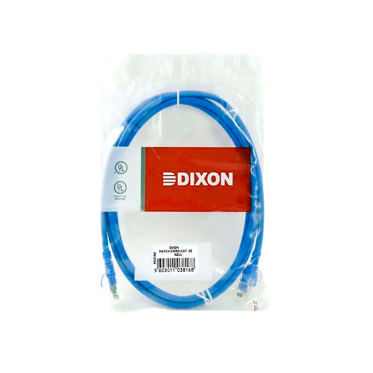 DIXON - Cable Patch Cord Dixon 2Metros UTP Cat.5e 24 AWG COBRE LSZH RoHS Azul