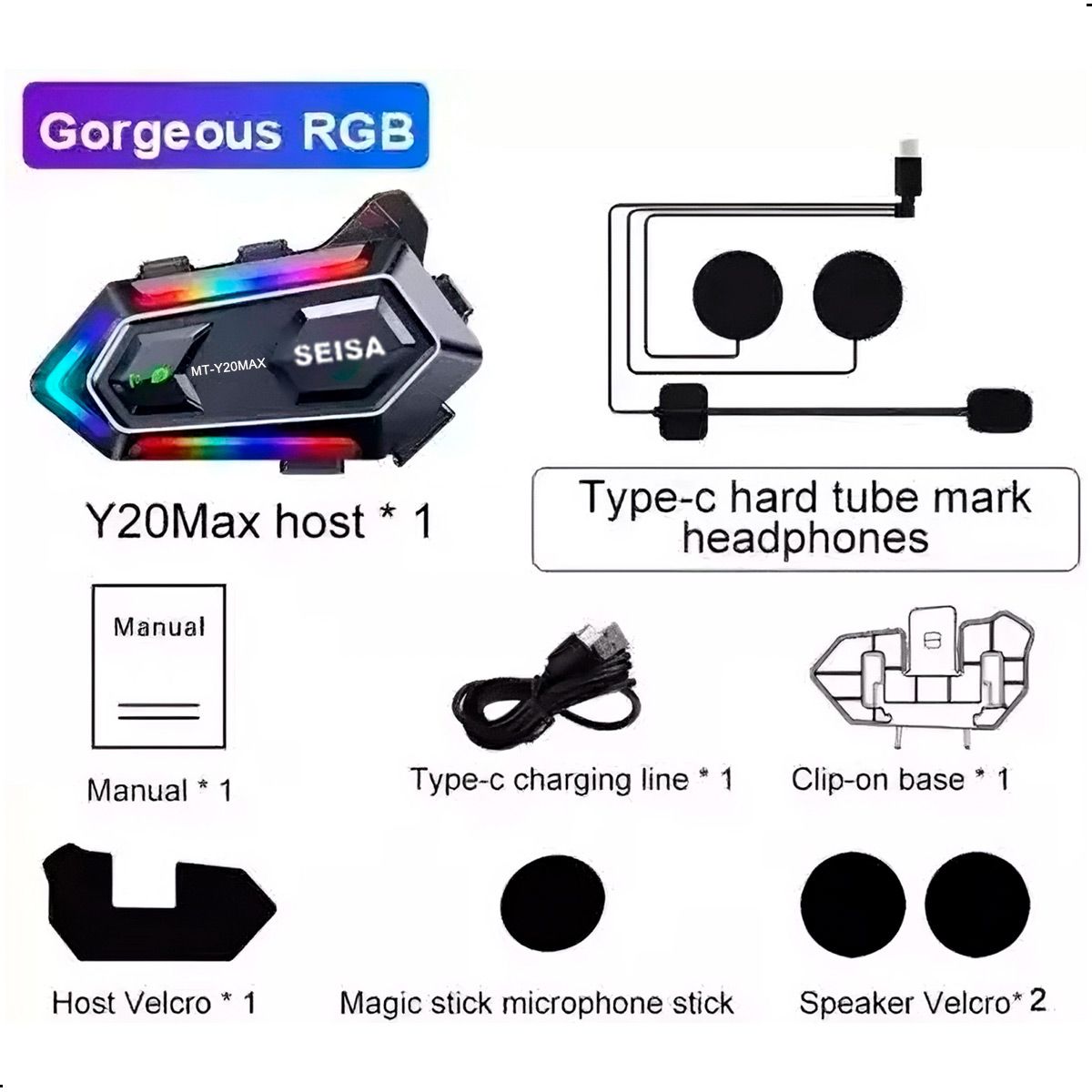 SEISA - Intercomunicador Seisa MT-Y20MAX Micrófono Bluetooth 5,3