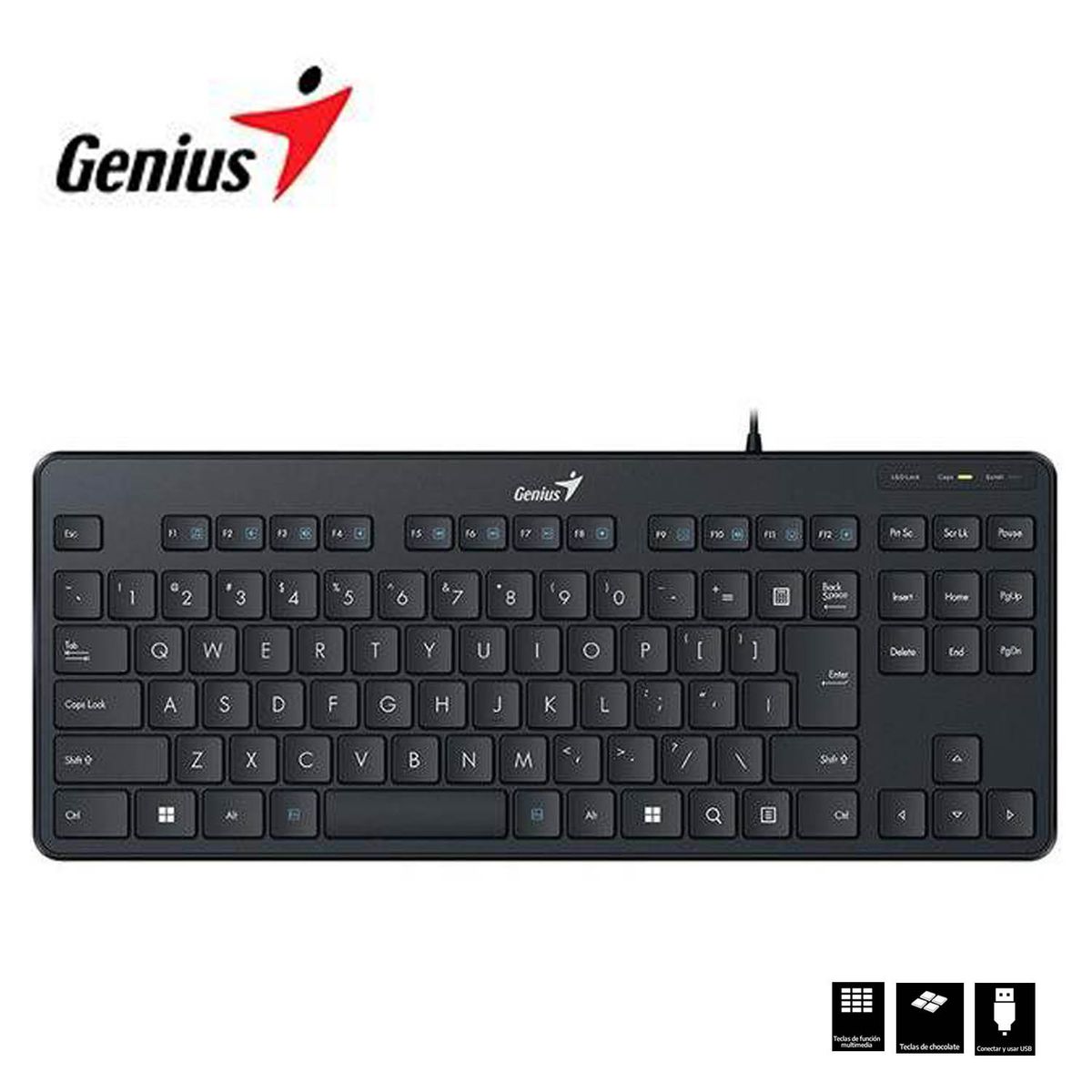 GENIUS - Teclado Compact Multimedia Keyboard Luxe Mate 110 Negro