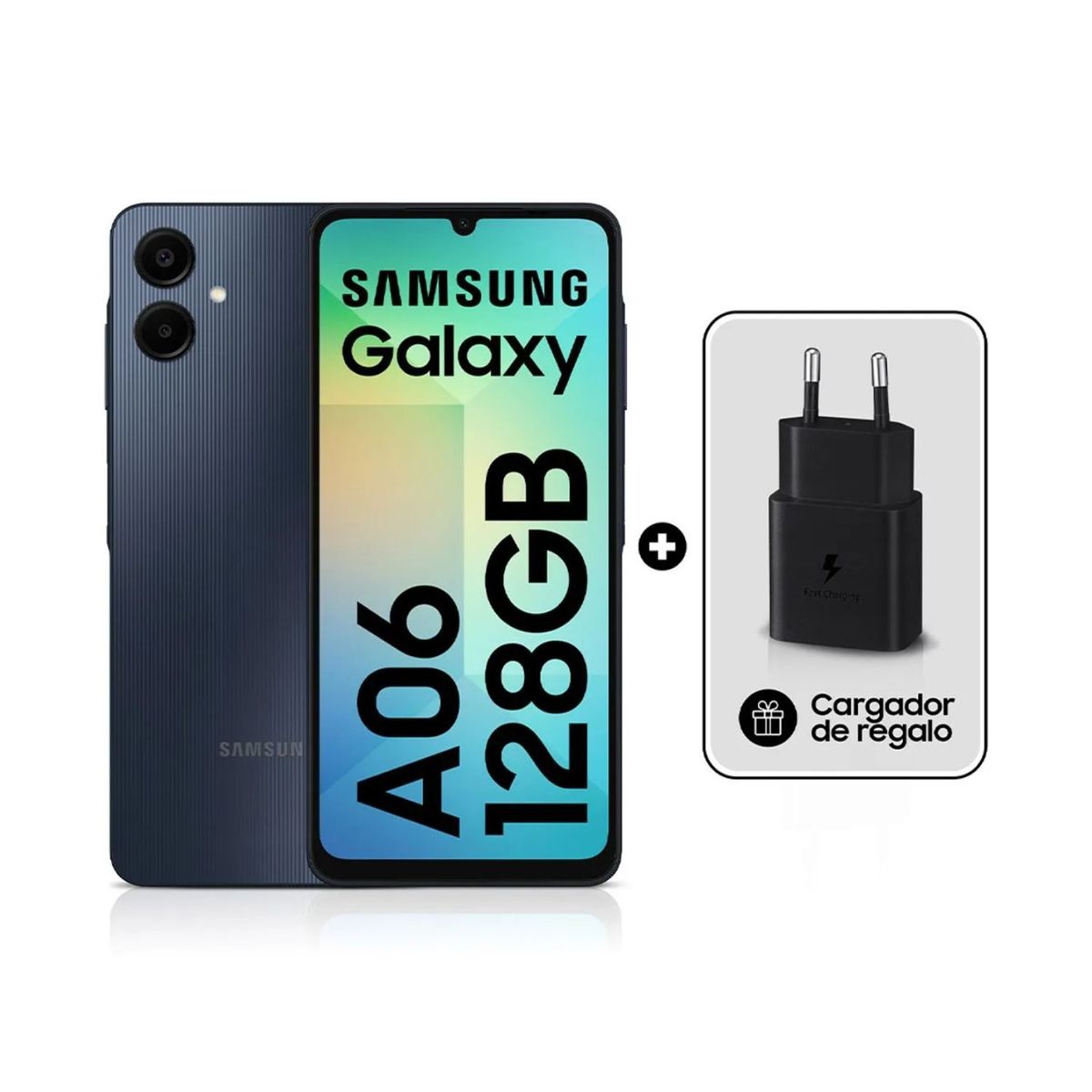 SAMSUNG - Samsung Galaxy A06 4G 128GB 4GB RAM cámara principal 50MP + 2MP frontal 8MP NEGRO