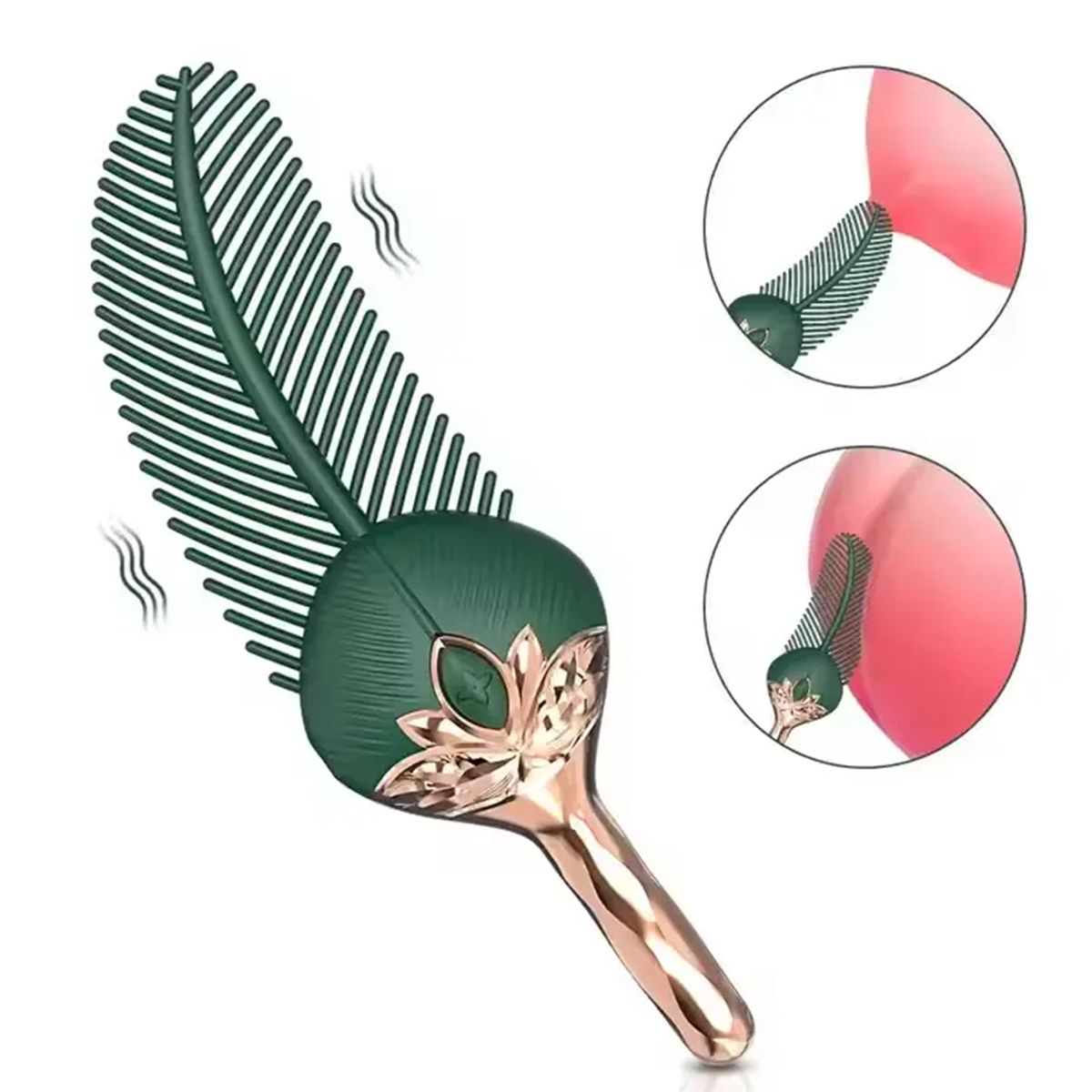 GENERICO - Vibrador Punto G en Forma de Pluma - 10 Velocidades en Color Verde