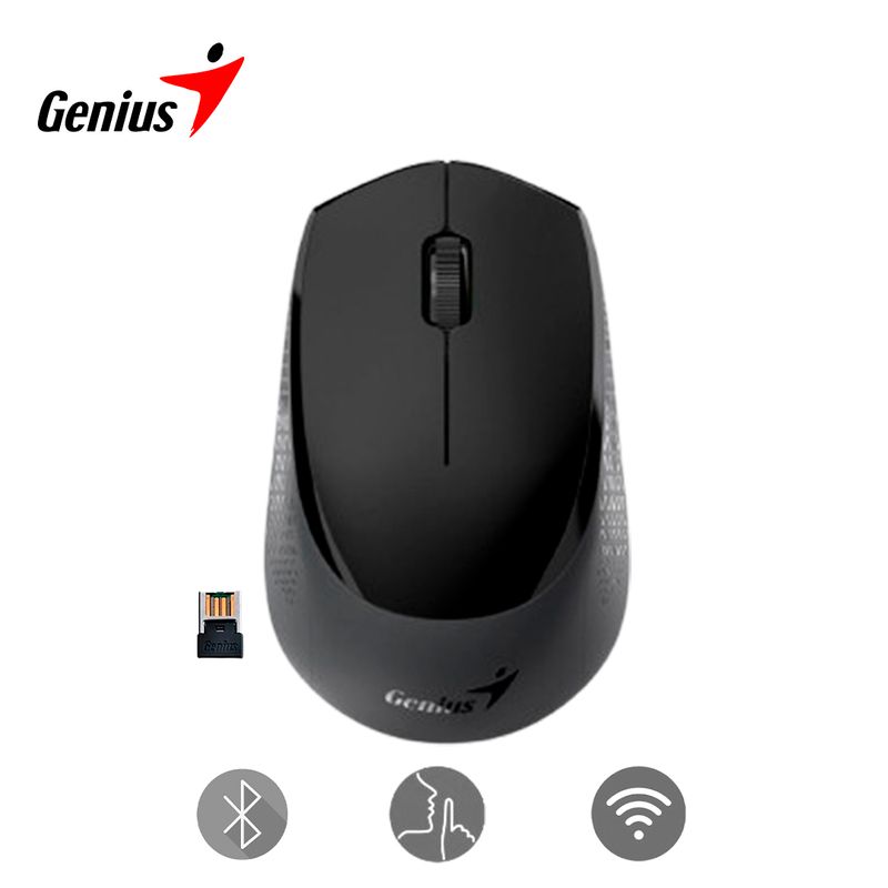 GENIUS - Mouse silencioso NX-8000S Bluetooth receptor USB 24GHz Negro