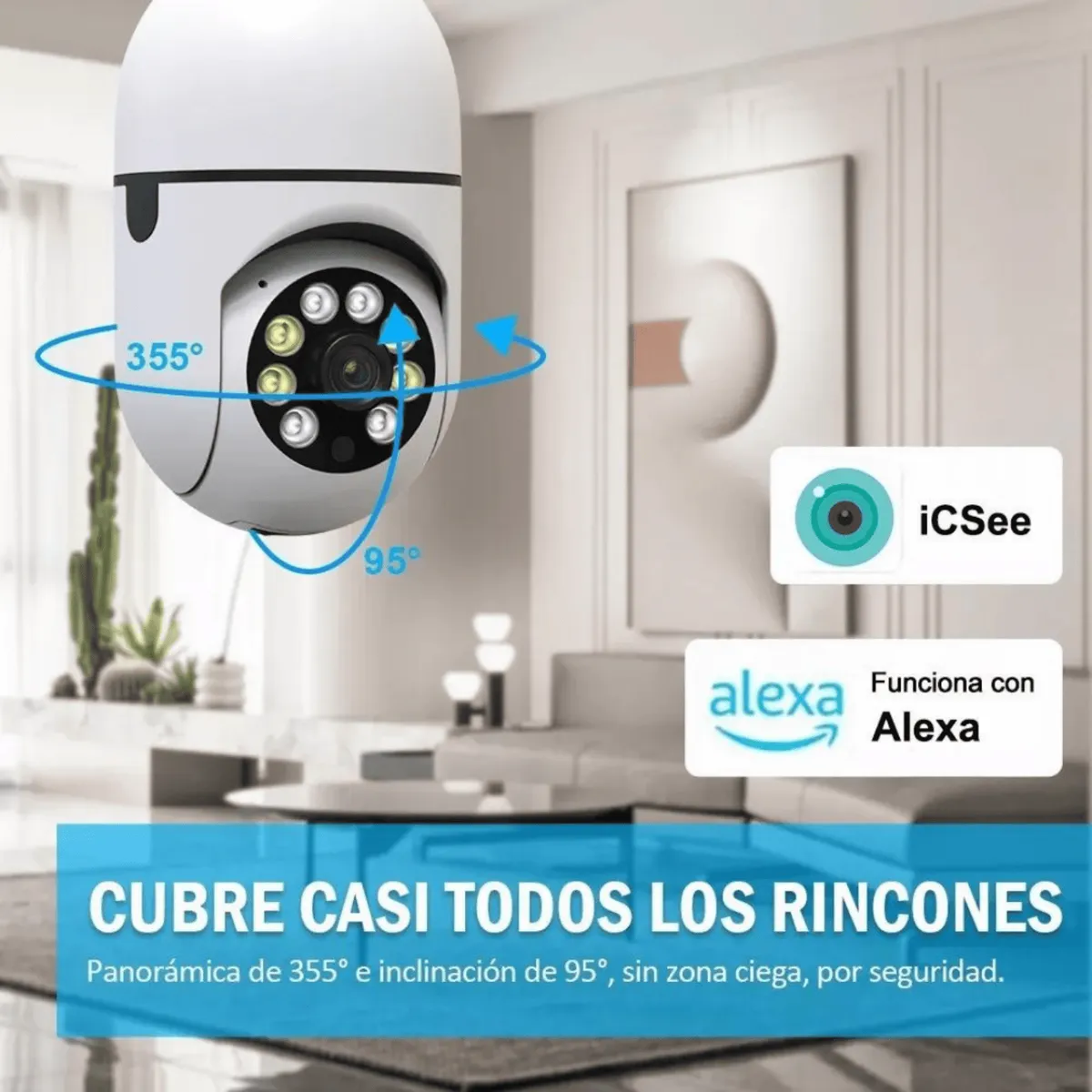 OEM - Cámara De Seguridad con Forma de Foco Inteligente Con Vision Nocturna