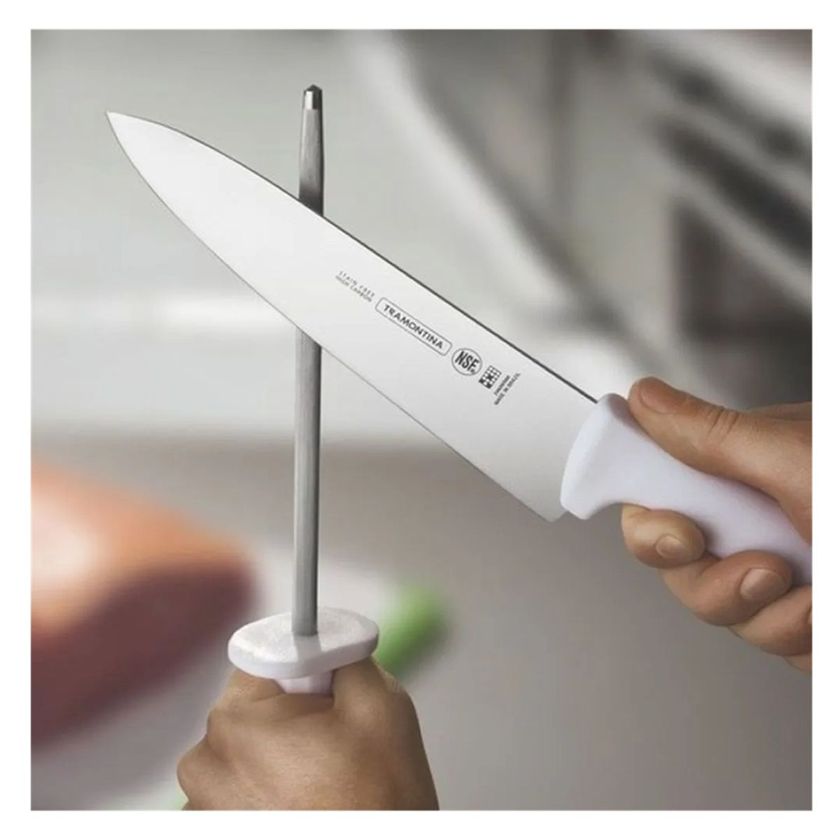 TRAMONTINA - CUCHILLO TRAMONTINA CARNICERO 14 PULGADAS MANGO BLANCO