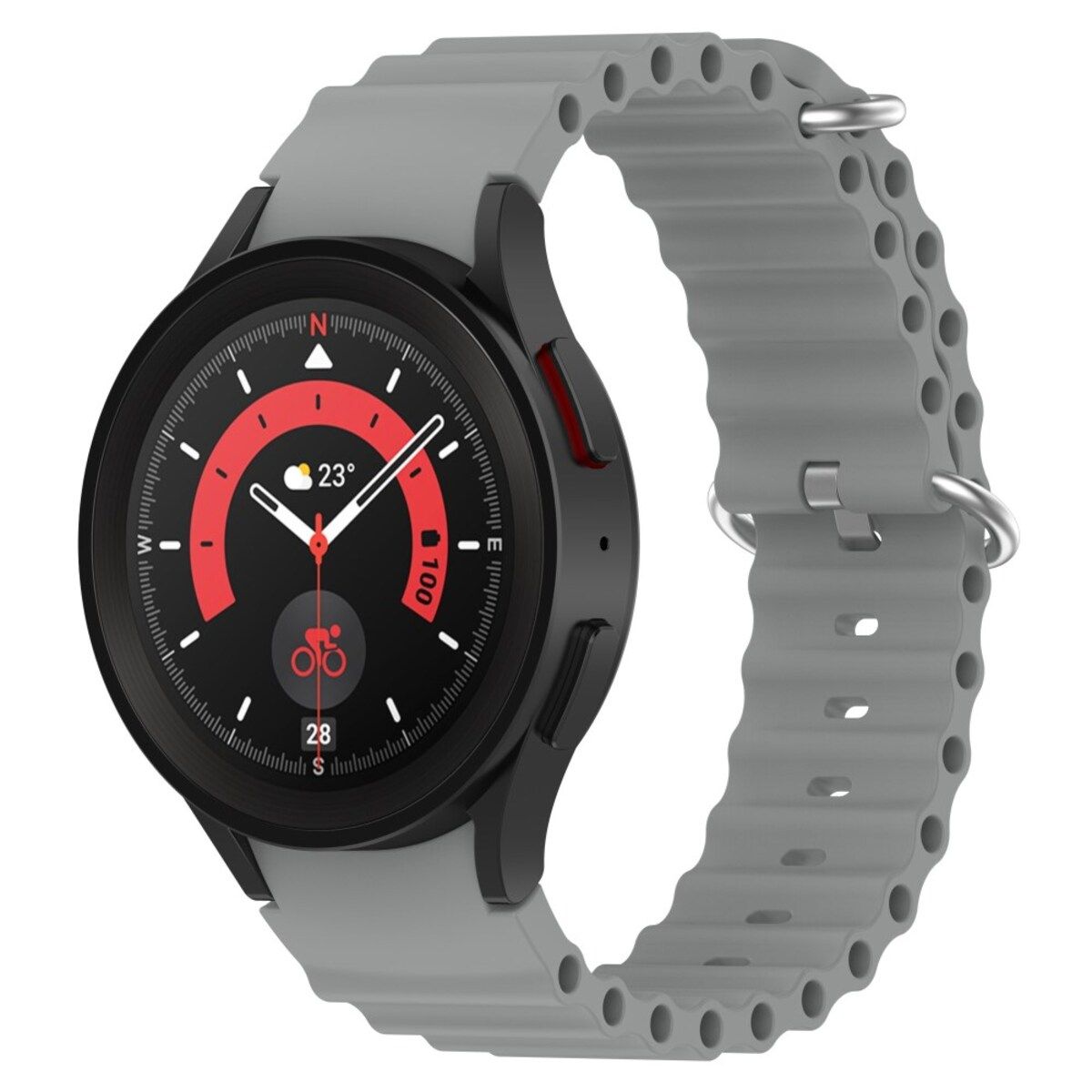 GENERICO - Correa Silicona Ocean para SAMSUNG WATCH 4 - Gris