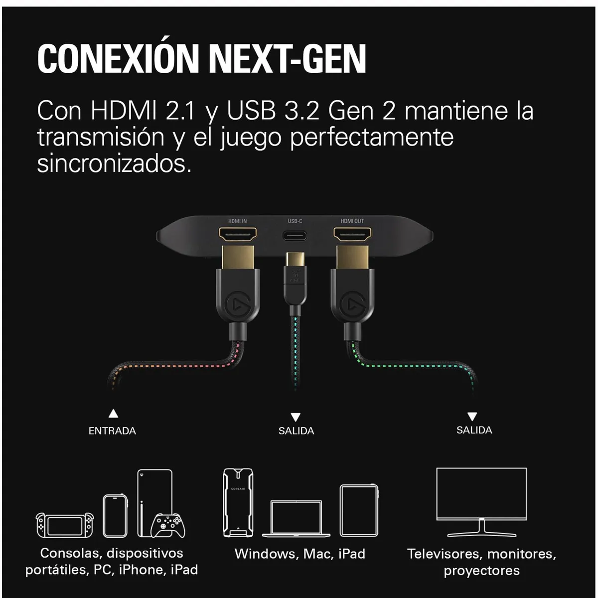 ELGATO - Capturadora de Video Elgato 4k X HDR VRR Para Juegos Ultra Rápida