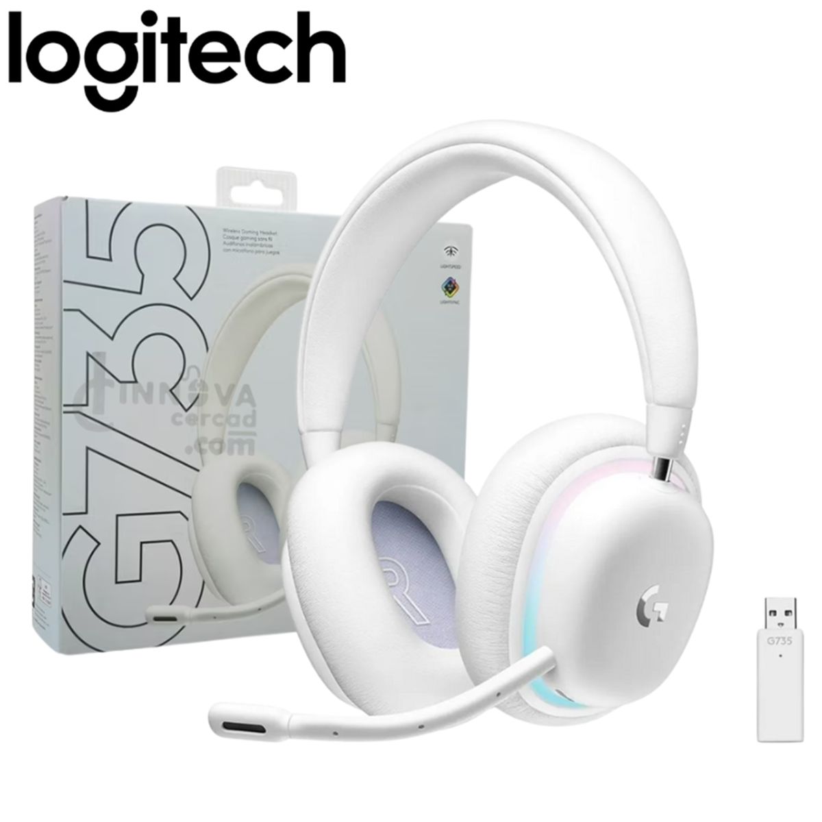 LOGITECH - Audífonos Gamer Inalámbricos Logitech G735 Lightspeed RGB Blanco