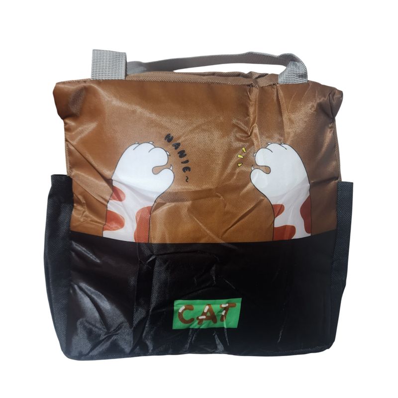 GENERICO - Lonchera Bolso Marrón Para alimentos con diseño infantil