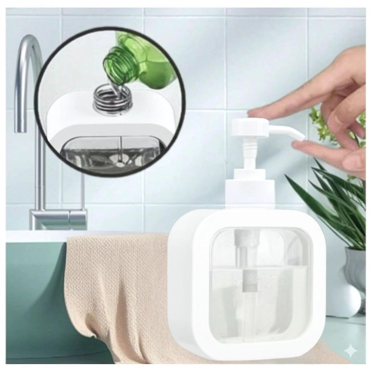 GENERICO - Dispensador de Jabón Líquido Cremas Estilo Moderno - Blanco - M