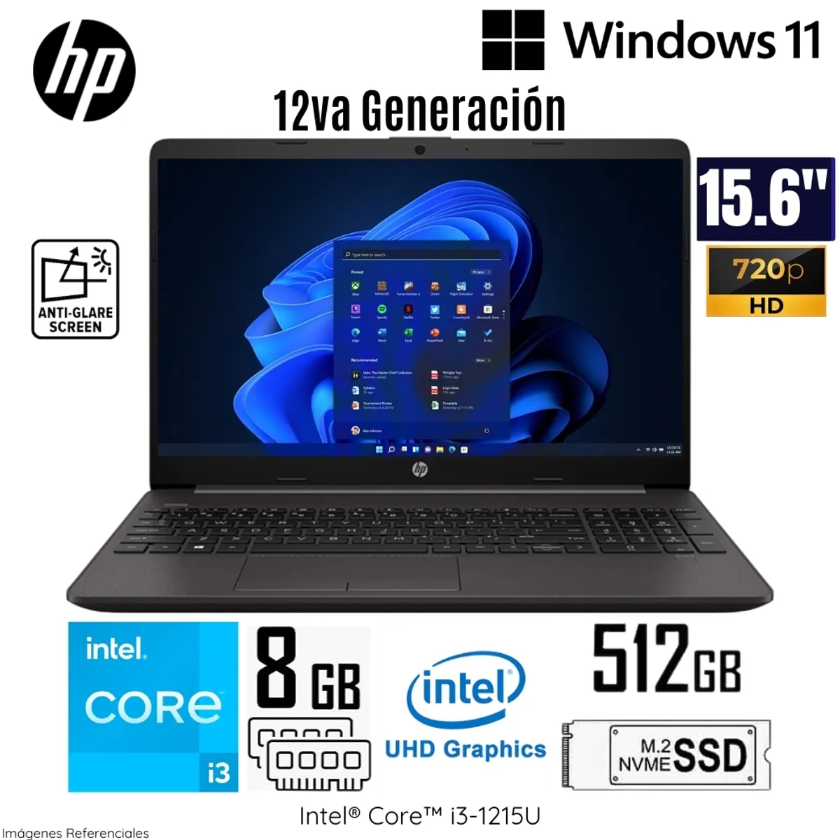 HP - Laptop HP 250 G9 Intel Core i3 1215U 8GB RAM 512GB SSD 15.6" HD - 7C6E5LA