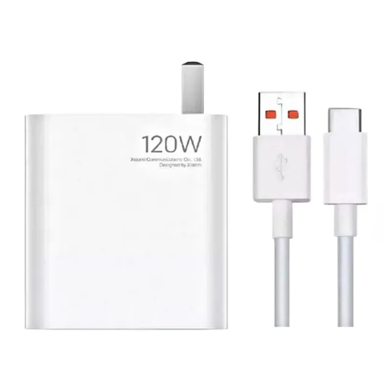 XIAOMI - Cargador Xiaomi Carga Rápida 120W Cable USB-C Blanco
