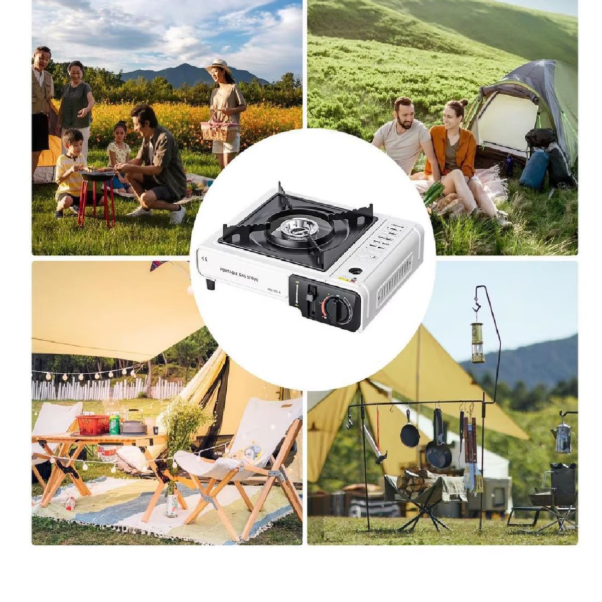 GENERICO - Cocinilla A Gas Con Regulador Para Camping Con Maleta