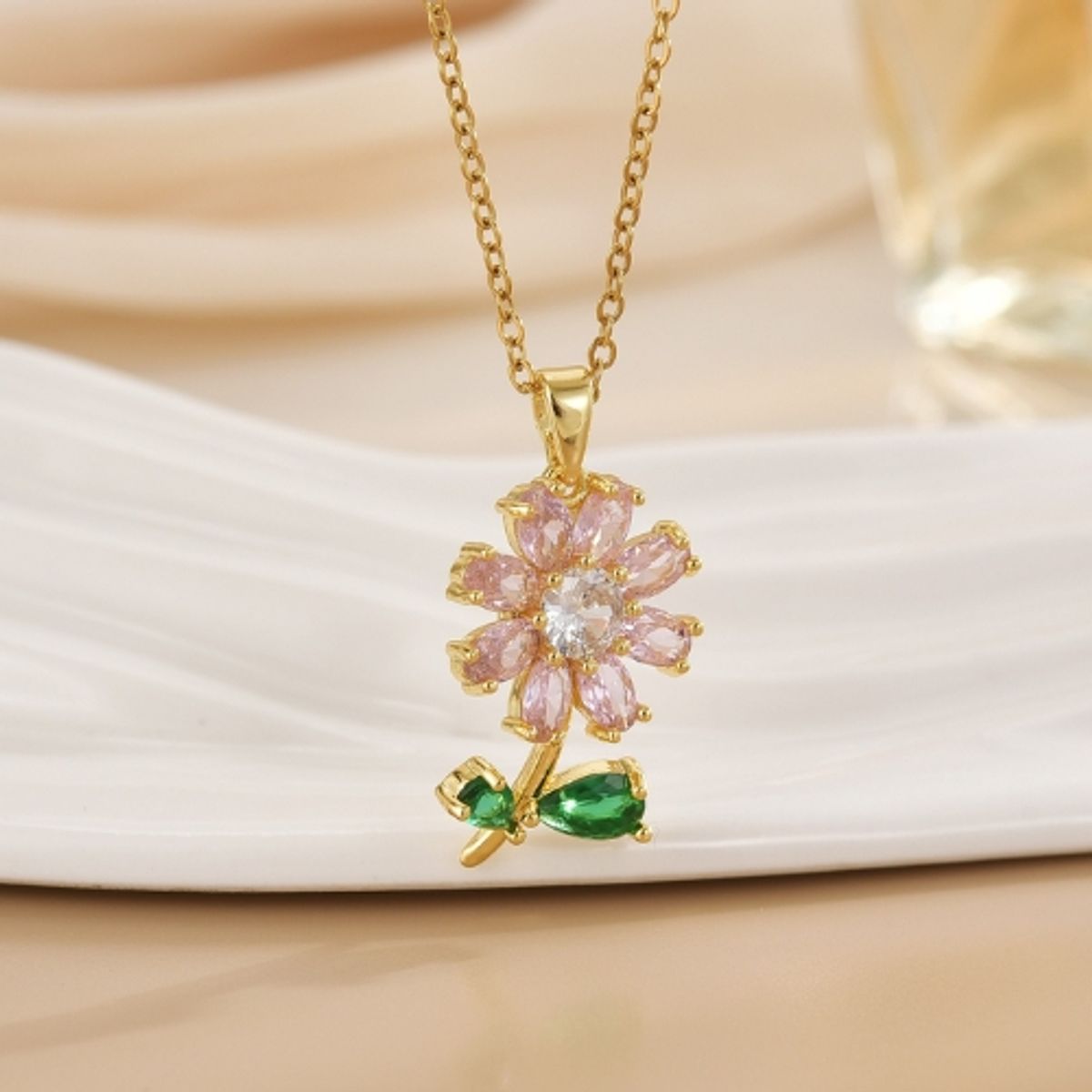 GENERICO - Collar Girasol Antiestrés giratorio Verde Mujer Regalo