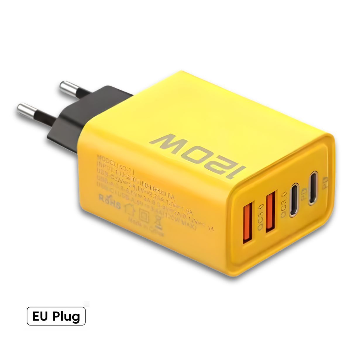 GENERICO - Cargador de pared 4 Puertos QC 3.0 PD 120W