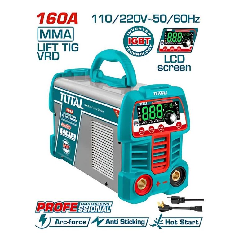 TOTAL TOOLS - Soldadora Inverter Mma 15-160a Lcd E16-40 - TW216069