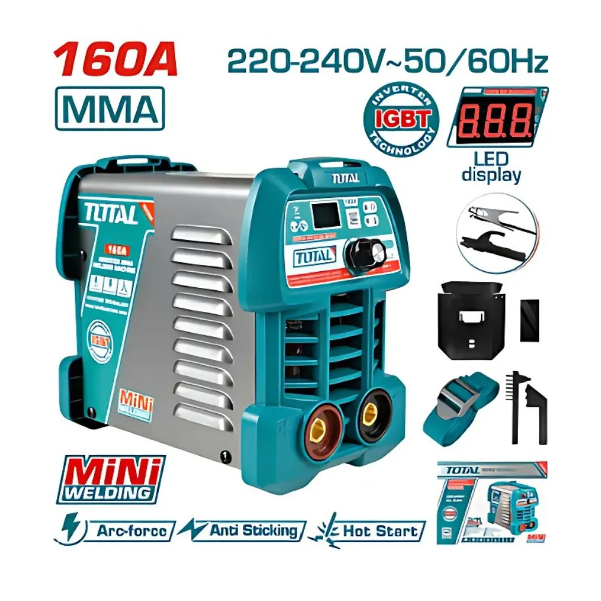 TOTAL TOOLS - MAQUINA DE SOLDAR INVERTER MMA 15-160A LCD E16-32 - TW216049
