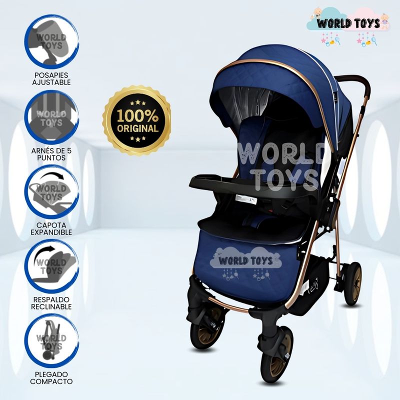 BABY - Coche Cuna de Lujo «HUMBERT» Blue