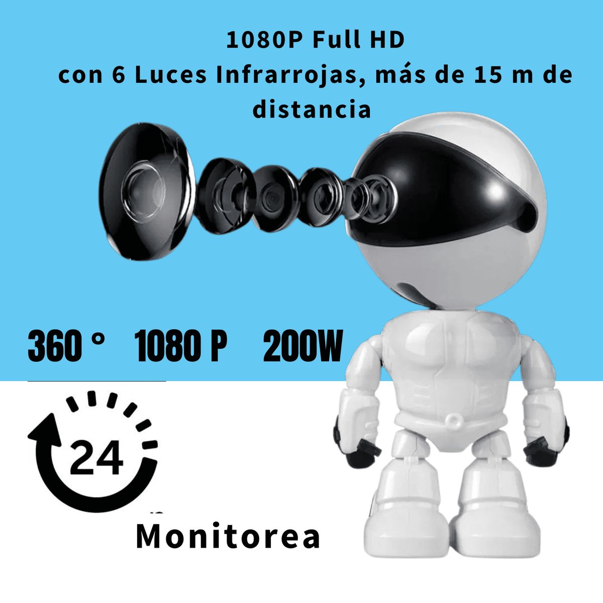 OEM - Cámara de Seguridad Astronauta Wifi FHD Lens con Detección de Movimiento