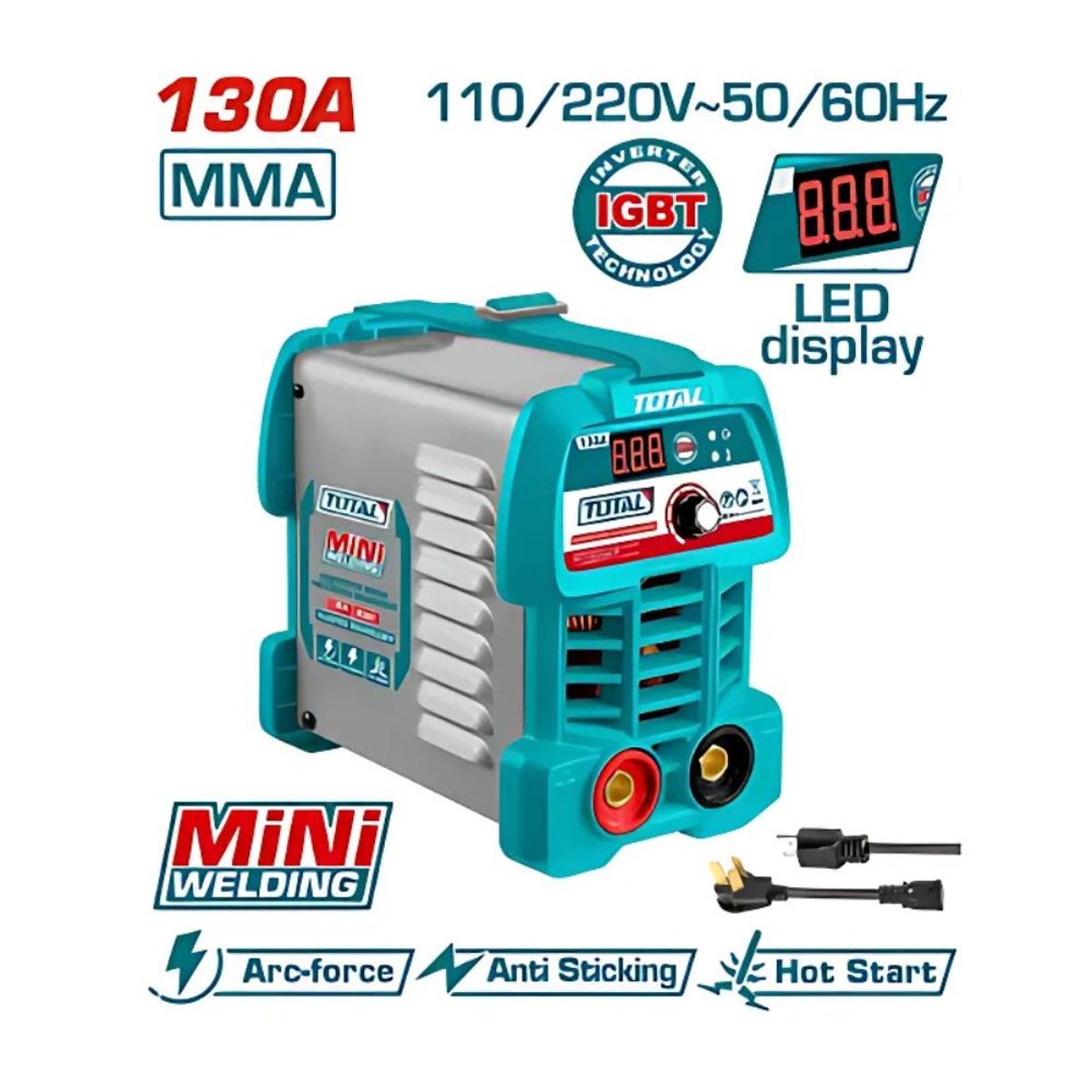 TOTAL TOOLS - MAQUINA DE SOLDAR INVERTER MMA 15-130A LCD E16-32 - TW213049