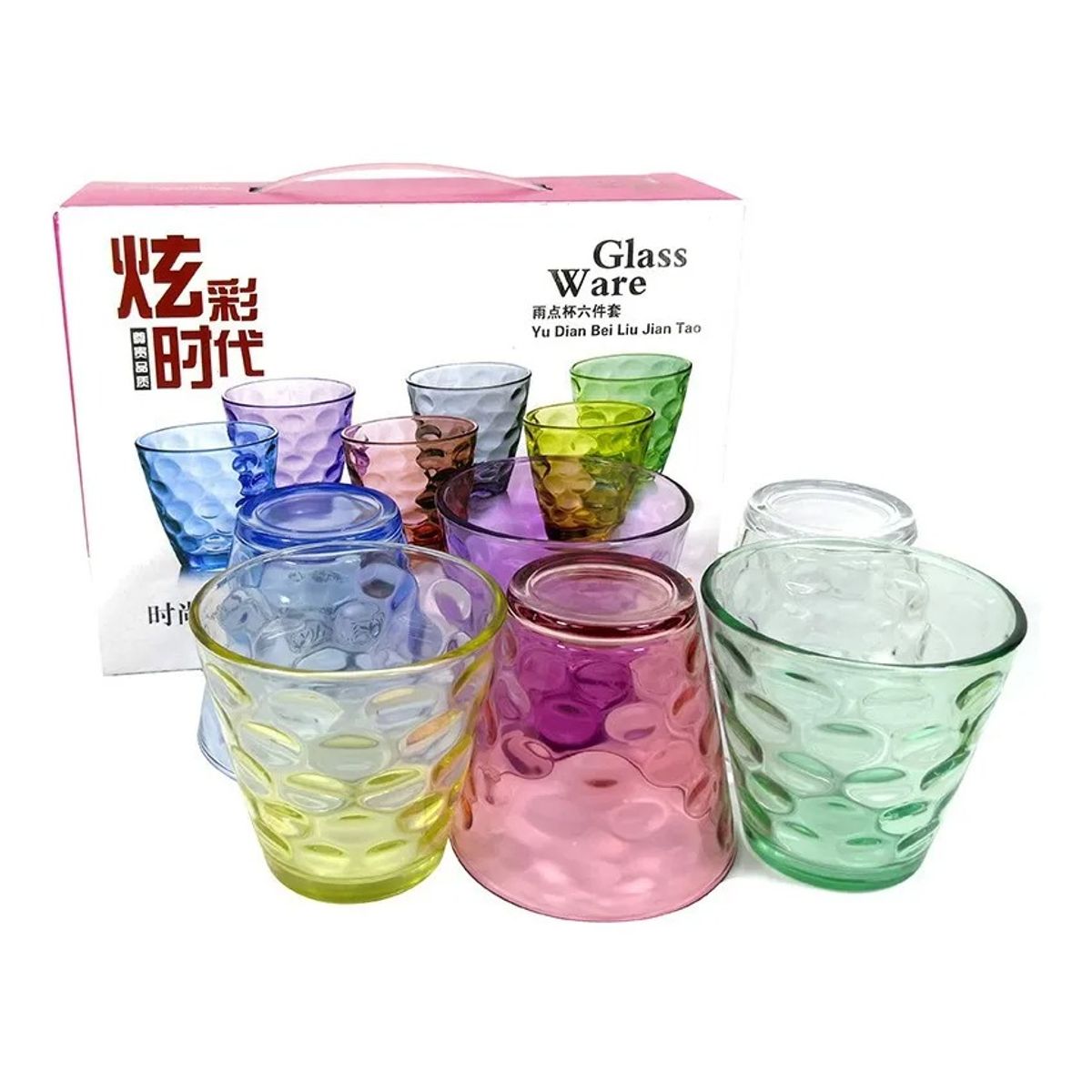 GENERICO - SET X6 VASOS MULTICOLOR