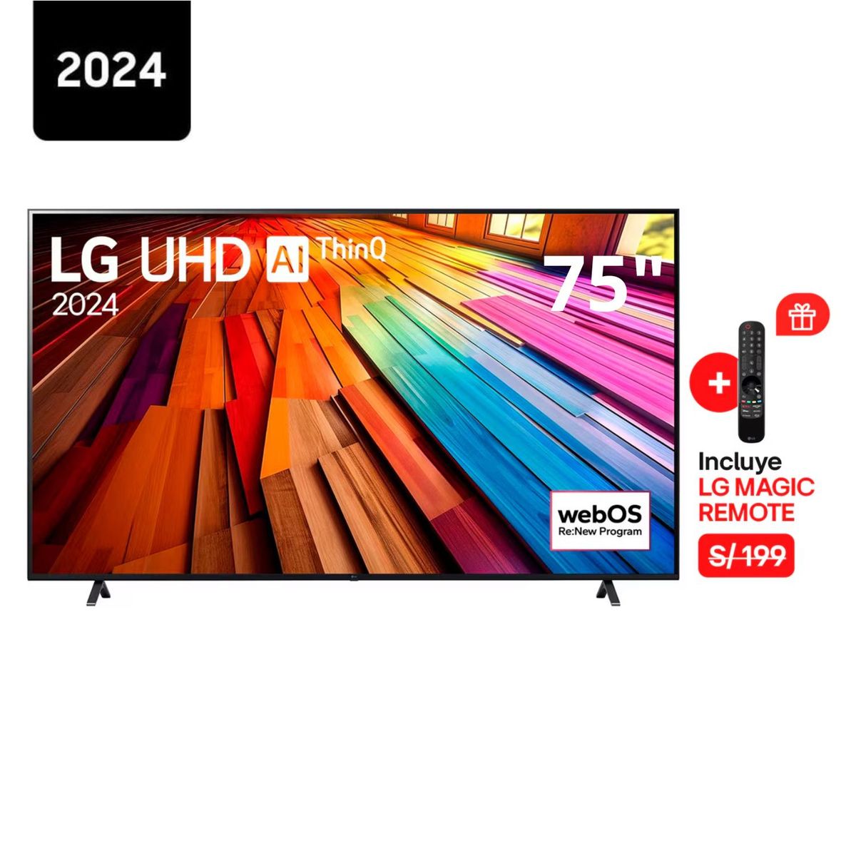 LG - Televisor LG 75 LED UHD 4K Thinq Ai 75UT8050PSB (2024)