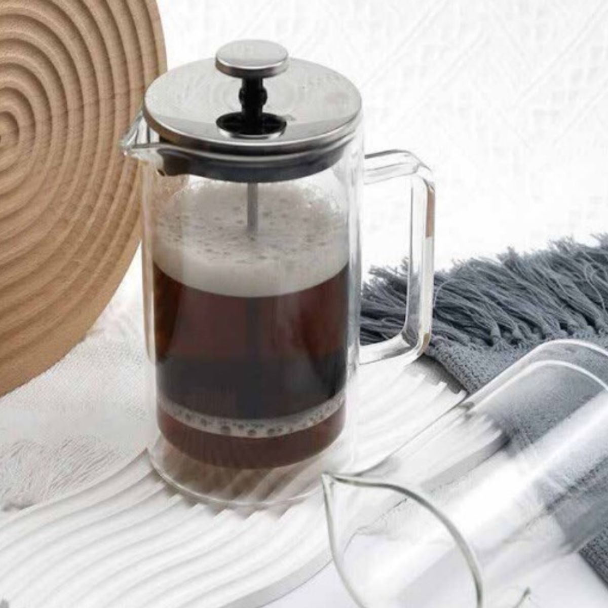 GENERICO - Cafetera francesa doble vidrio 800 ml